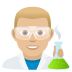 👨🏼‍🔬 man scientist: medium-light skin tone display on JoyPixels